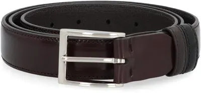 Hogan Square Buckle Belt In Brown