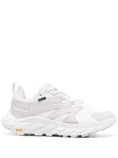 Hoka Anacapa Low Gtx Leather Sneakers In White & Nimbus Cloud