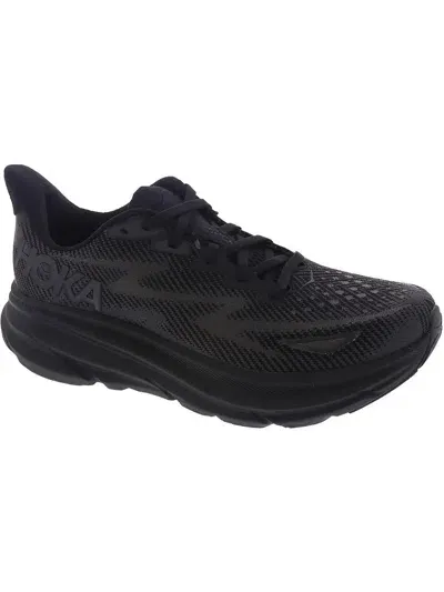 Hoka One One Mesh-panel Lace-up Sneakers In Black