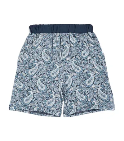 Homebody Kids' Paisley Pyjama Shorts In Navy