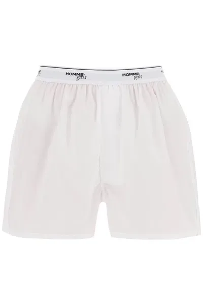 Homme Girls Cotton Boxer Shorts In Blue