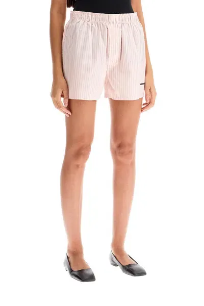 Homme Girls Shorts In Oxford A Righe In Rose