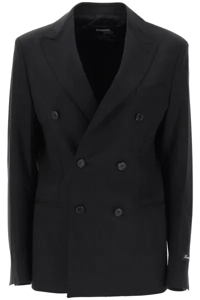 Homme Girls Slim Fit Double Breasted Blazer In Black