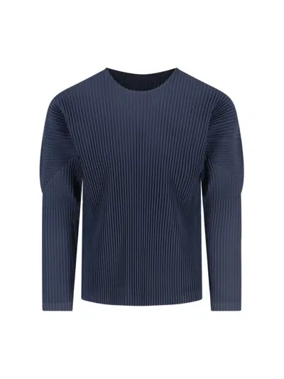 Homme Plisse Pleated T-shirt In Blue