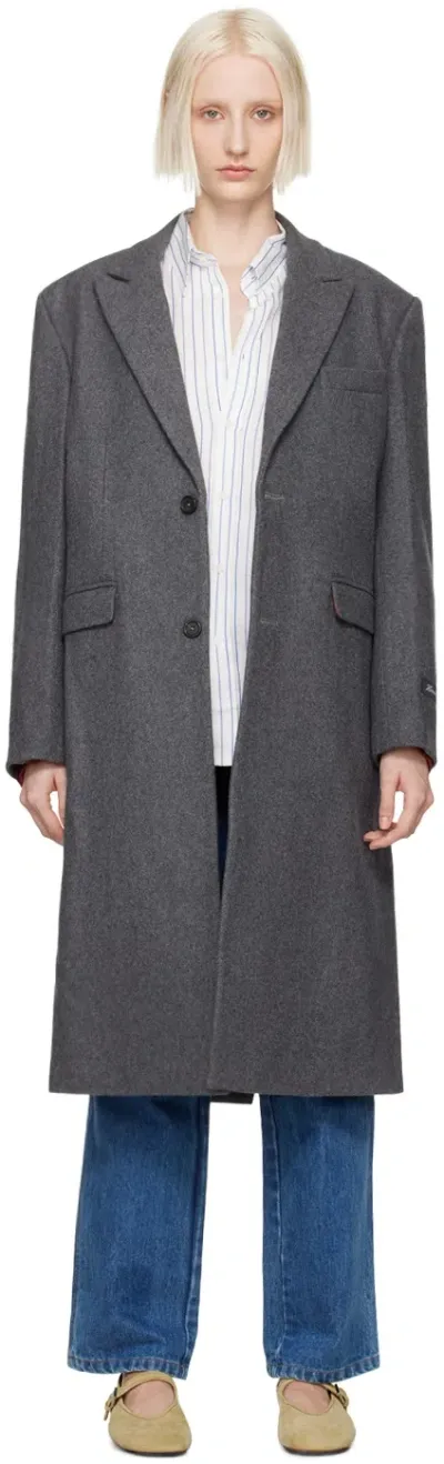 Hommegirls Gray Classic Coat In Charcoal