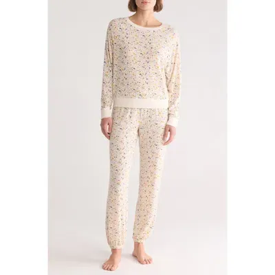 Honeydew Intimates Star Seeker Brushed Jersey Pajamas In Ivory Terrazzo