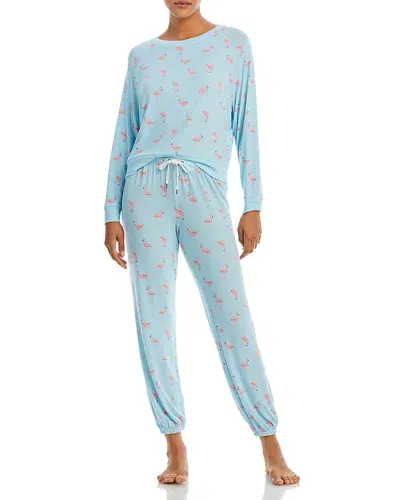 Honeydew Star Seeker Pajama Set In Blue Moontint Flamingo In Blue/moontint Flamingo