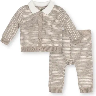 Hope & Henry Kids'  Baby Organic Tweed Cardigan And Legging Set, Infant In Taupe Tweed Set