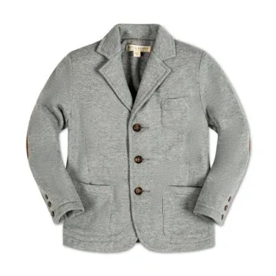 Hope & Henry Boys' Fleece Blazer, Kids In Gray Heather Herringbone