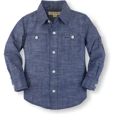 Hope & Henry Boys' Organic Chambray Shirt, Kids In Blue Chambray