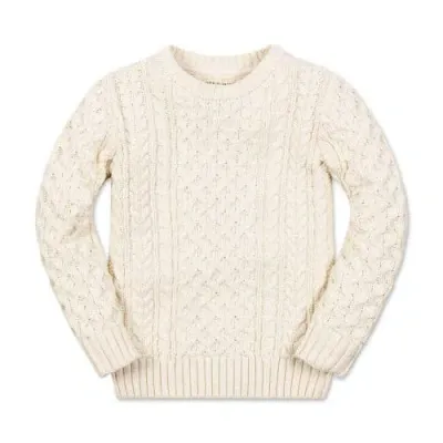 Hope & Henry Boys' Organic Fisherman Sweater, Kids In Ivory Fisherman