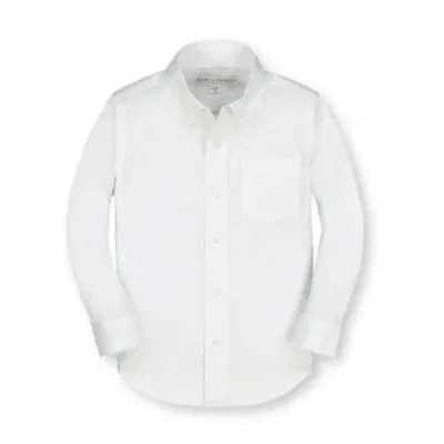 Hope & Henry Boys' Poplin Button Down Shirt, Kids In Bright White