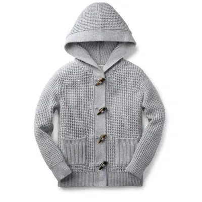 Hope & Henry Boys' Waffle Stitch Hooded Sweater, Kids In Grey Waffle Hooded