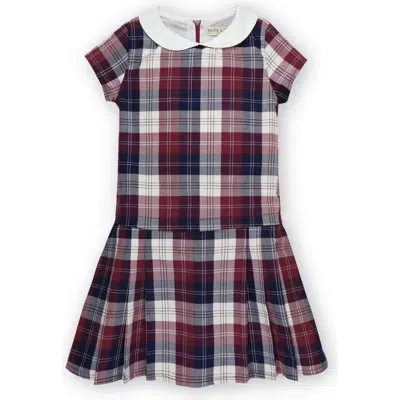 Hope & Henry Babies'  Girls' Organic Peter Pan Collar Pleated Dress, Toddler In Berry Tartan