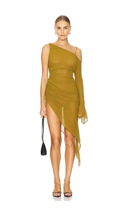 H:ours Rei Midi Dress In Olive