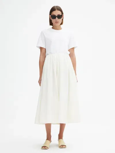 House Of Dagmar A-lined Silk Skirt In White