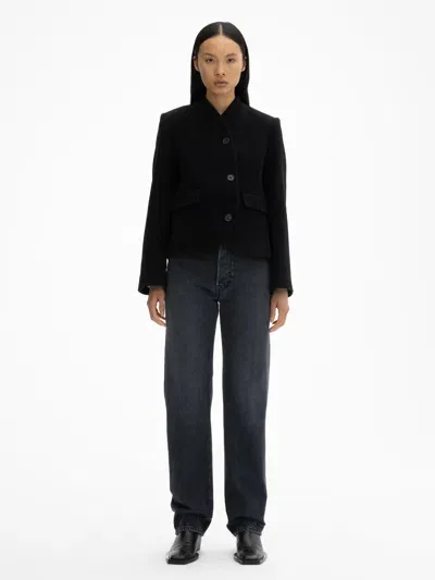 House Of Dagmar Short Curved Jacket In Black