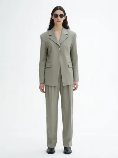 House Of Dagmar Single Button Blazer In Stone Grey