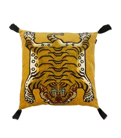 House Of Hackney Velvet Saber Cushion In Yellow