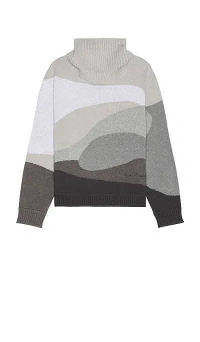 House Of Sunny Greyscale Landscape Turtleneck Sweater