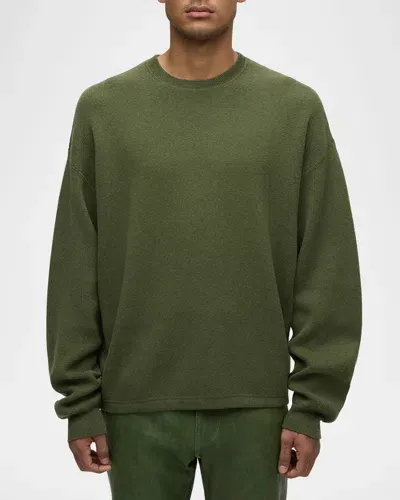 Hudson Men's Cotton-cashmere Crew Sweater In Rich Pine