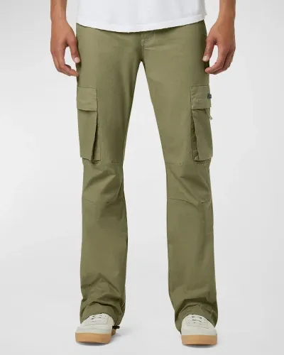 Hudson Walker Kick Flare Cargo Pants In Ripstop Army Green