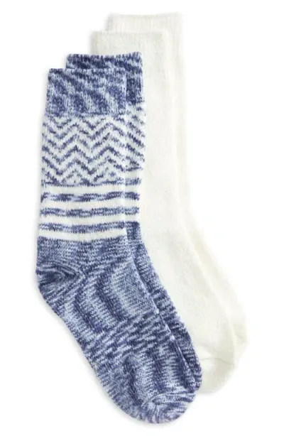 Hue Women's Spacedye Boot Socks, Pack Of Two In Blue Geo Pack