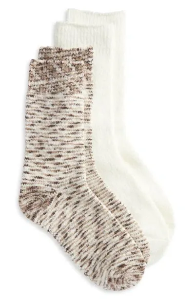 Hue 2-pack Space Dye Boot Socks In Khaki Stripes