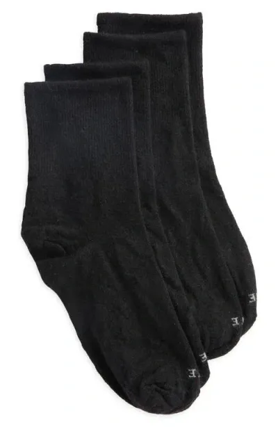 Hue 2-pack Wool Blend Mini Crew Socks In Black