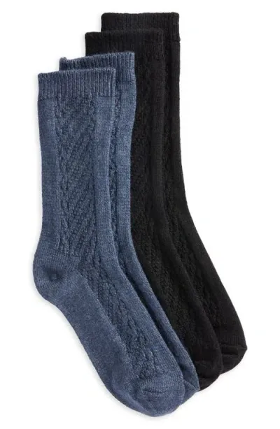 Hue Women's Seed Stitch Boot Socks, Pack Of 2 In Denim Pack