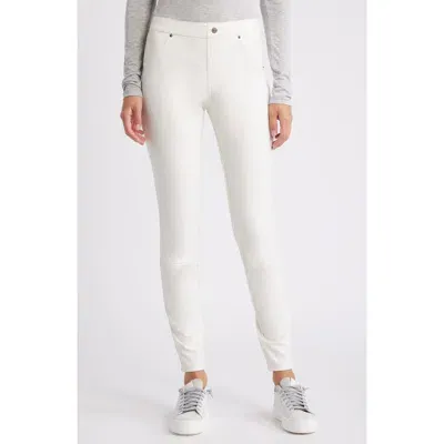 Hue Faux Leather Leggings In Star White