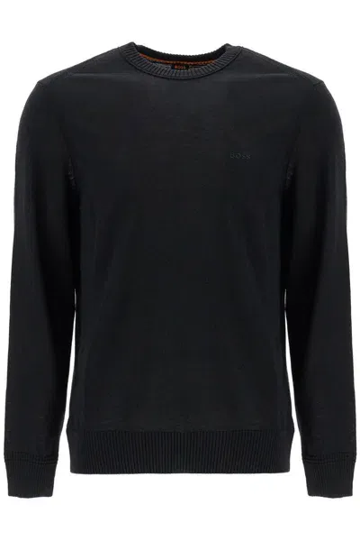 Hugo Boss Pullover Avac In Misto Lana In Black