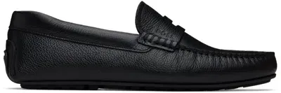 Hugo Boss Black Driver Loafers In 001-black