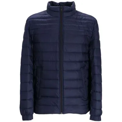 Hugo Boss Funnel-neck Puffer Jacket In Blue