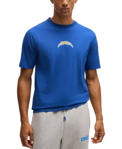 Hugo Boss Boss X Nfl Stretch Cotton Graphic T-shirt In Chargers Blue