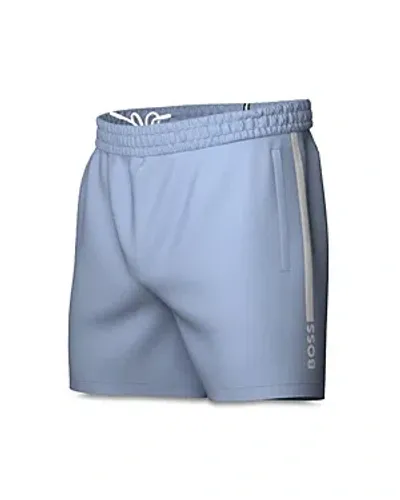 Hugo Boss Dolphin Drawstring 5.9 Swim Trunks In Light Pastel/blue