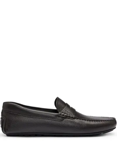 Hugo Boss Leather Loafers In Black