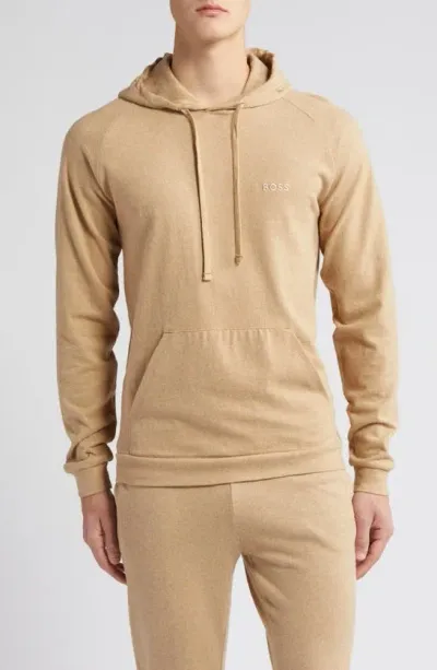 Hugo Boss Relaxed Lounge Hoodie In Beige