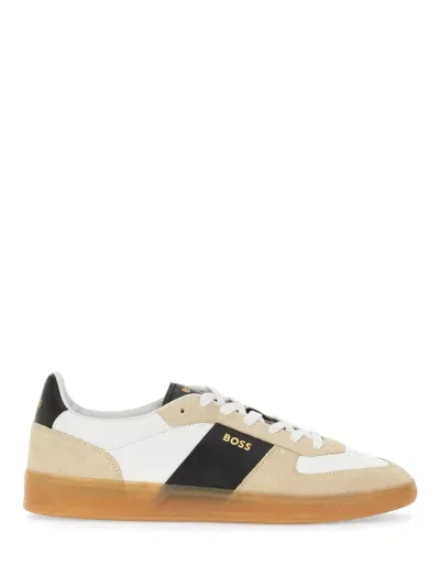 Hugo Boss Sneaker With Logo In Beige