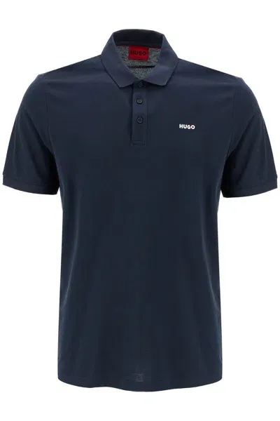 Hugo Cotton Piquã© Donos Polo Shirt In Blue