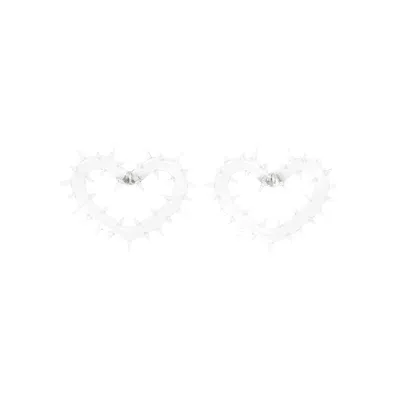 Hugo Kreit Spiky Heart Transparent Earrings In Beige