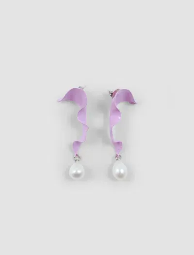 Hugo Kreit Mini Swirl Earrings In Violet