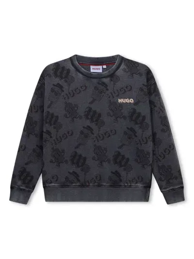 Hugo Kids' Logo-print Sweatshirt In Grey