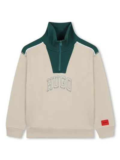 Hugo Kids' Logo-print Sweatshirt In Neutrals