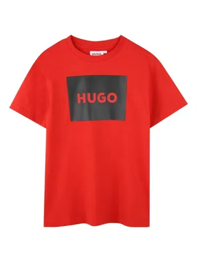 Hugo Kids' Logo-print T-shirt In Red