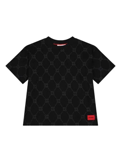 Hugo Kids' Logo T-shirt In Black