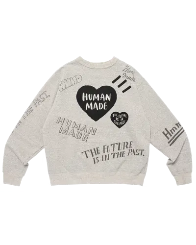 Human Made Kids' Graffiti Sweatshirt In Gray