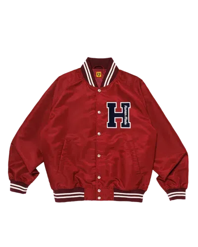 Human Made Kids' Nylon Stadium Jacket In Burgundy