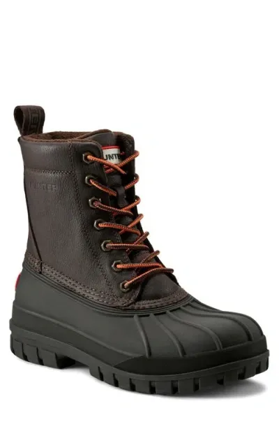 Hunter Southall Waterproof Insulated Boot In Dark Brown/demitasse