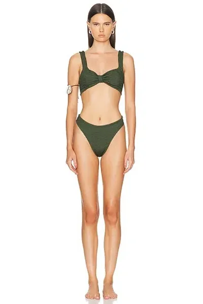 Hunza G Bonnie Bikini In Metallic Khaki